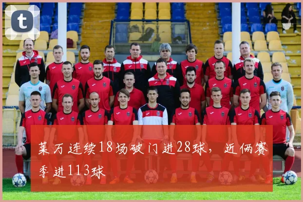 莱万连续18场破门进28球，近俩赛季进113球